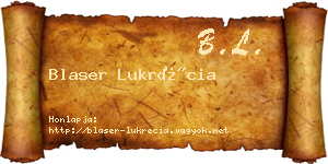 Blaser Lukrécia névjegykártya